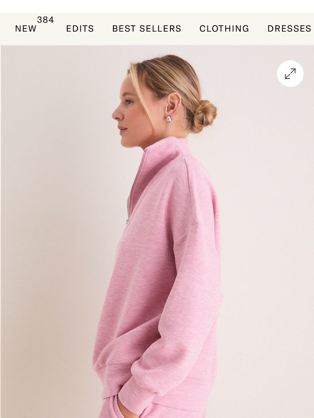Varley Heather Pink Half-Zip Pullover - Picture 2 of 6